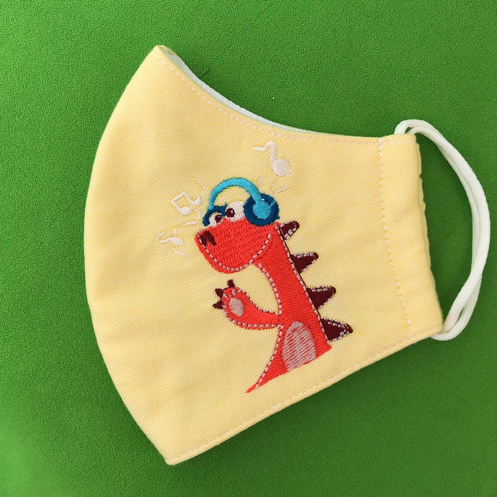 Cute Dragon Embroidered Kid Face Mask